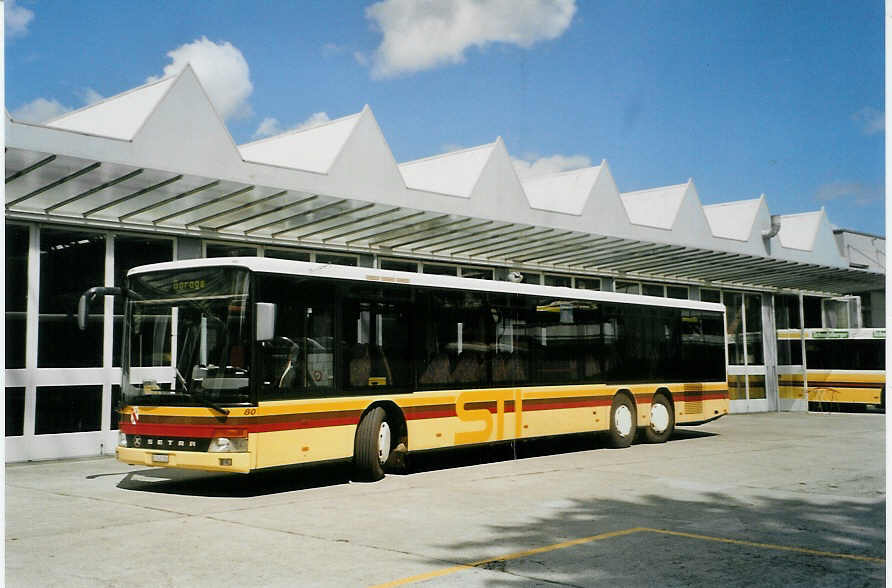 (089'309) - STI Thun - Nr. 80/BE 543'380 - Setra am 25. August 2006 in Thun, Garage