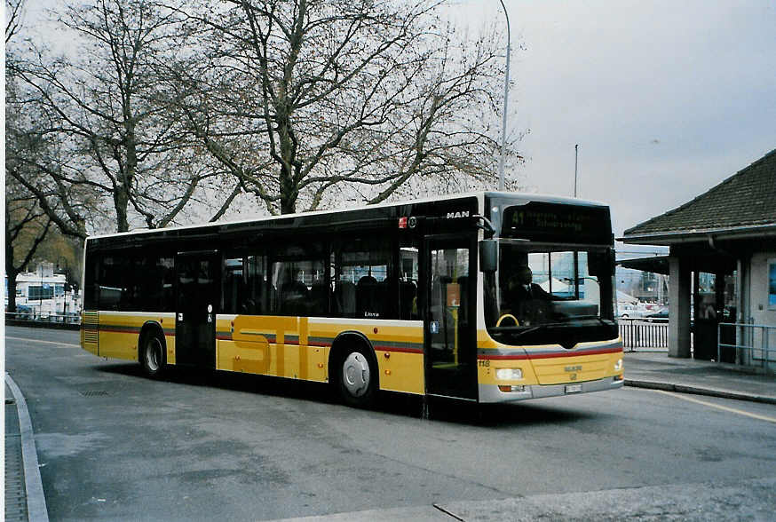 (091'019) - STI Thun - Nr. 118/BE 700'118 - MAN am 18. Dezember 2006 beim Bahnhof Thun