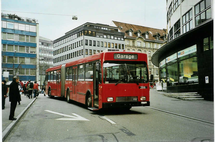 (091'921) - Bernmobil, Bern - Nr. 286/BE 419'286 - Volvo/R&J-Hess-Gangloff am 12. Februar 2007 in Bern, City West