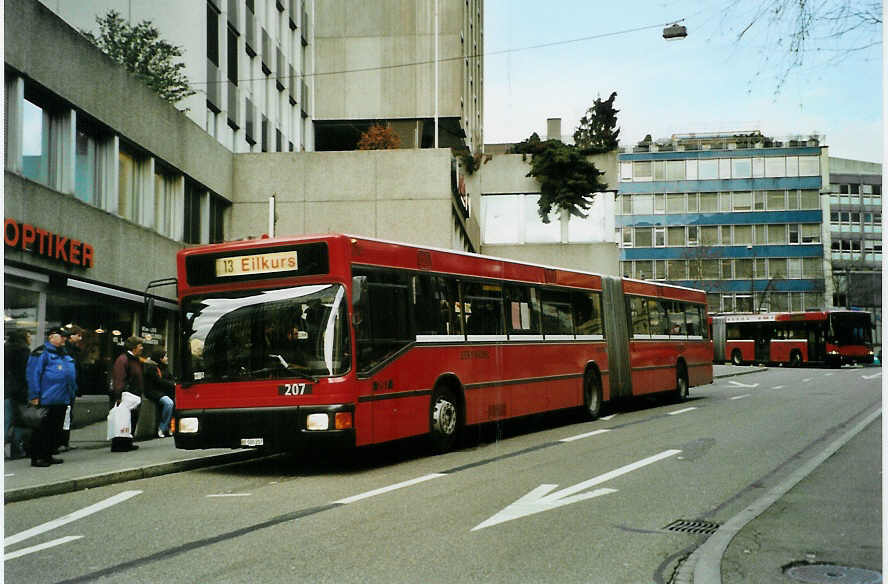 (091'933) - Bernmobil, Bern - Nr. 207/BE 500'207 - MAN am 12. Februar 2007 in Bern, City West