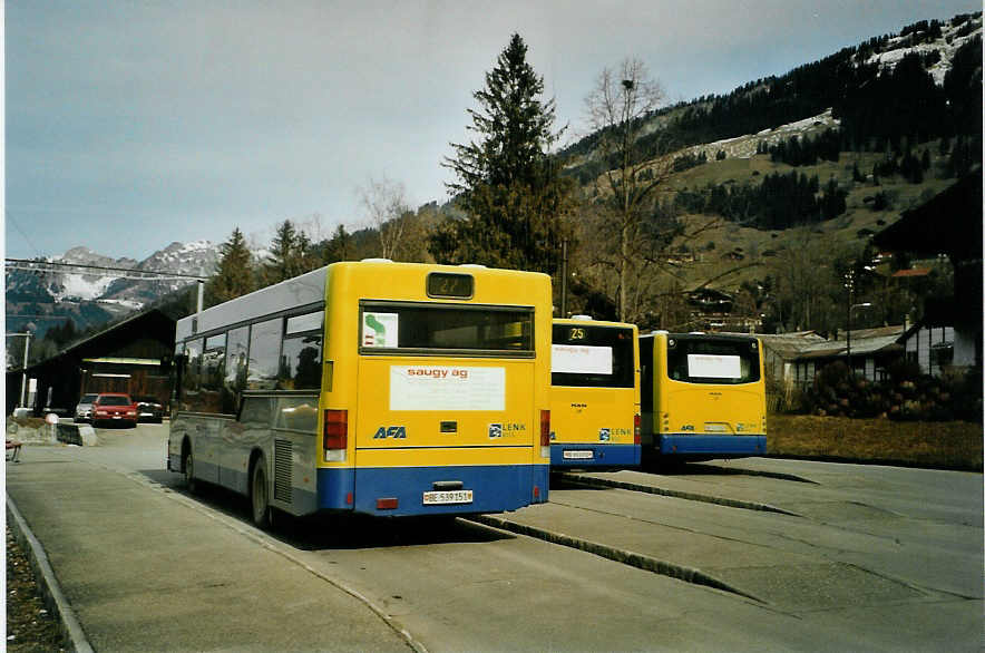 (092'009) - AFA Adelboden - Nr. 51/BE 539'151 - MAN (ex BAM Morges Nr. 5) am 17. Februar 2007 beim Bahnhof Lenk