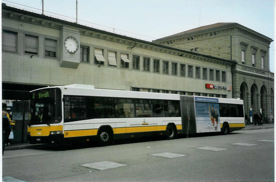 (095'131) - VBSH Schaffhausen - Nr. 17/SH 38'017 - Volvo/Hess am 2. Juni 2007 beim Bahnhof Schaffhausen