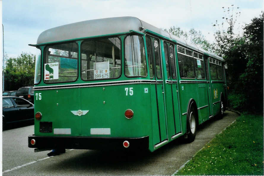 (098'318) - BVB Basel (RWB) - Nr. 75/BE 399'675 - FBW/FHS am 1. September 2007 in Bellach, Hess