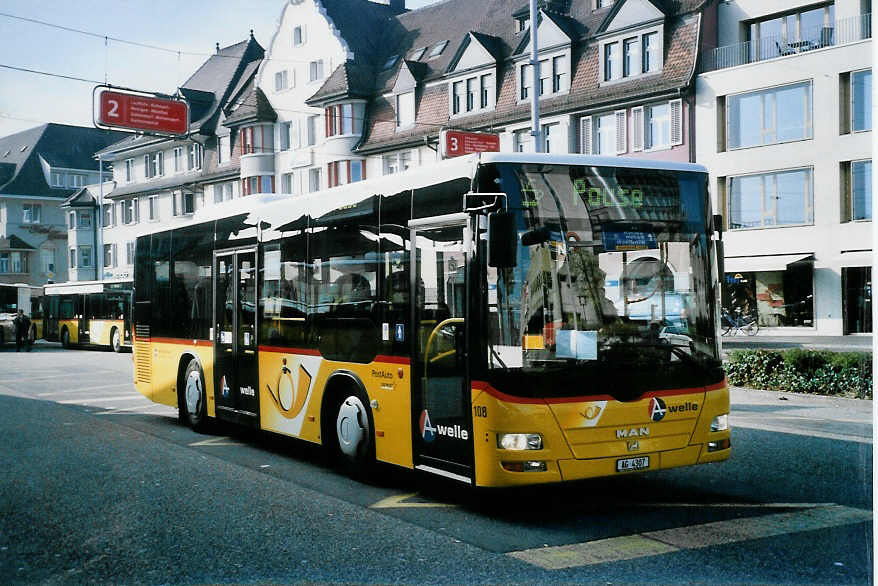 (100'901) - Voegtlin-Meyer, Brugg - Nr. 108/AG 4307 - MAN am 3. November 2007 beim Bahnhof Brugg