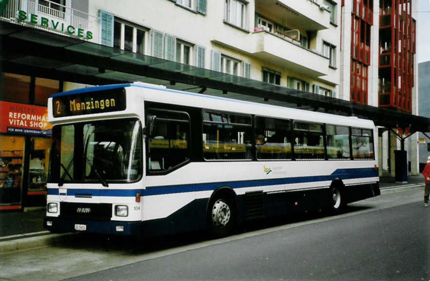 (101'314) - ZVB Zug - Nr. 104/ZG 54'614 - NAW/Hess (ex Nr. 94) am 26. November 2007 beim Bahnhof Zug