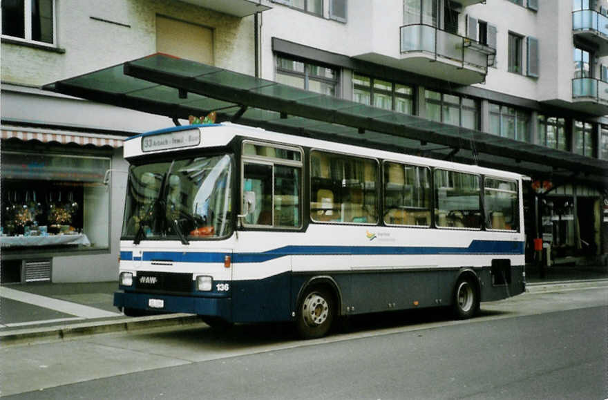 (101'322) - ZVB Zug - Nr. 136/ZG 3396 - NAW/Hess (ex Nr. 46) am 26. November 2007 beim Bahnhof Zug