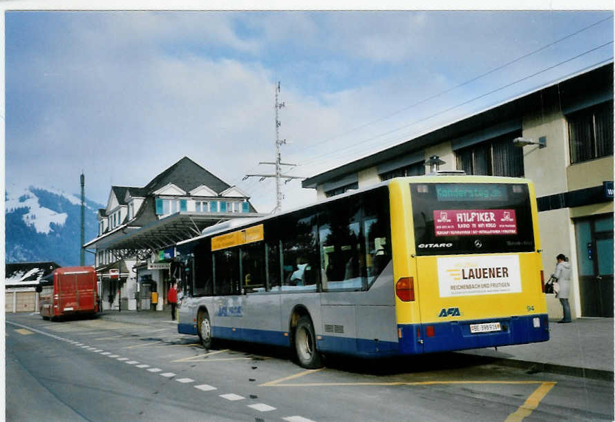 (101'924) - AFA Adelboden - Nr. 94/BE 398'916 - Mercedes am 16. Dezember 2007 beim Bahnhof Frutigen