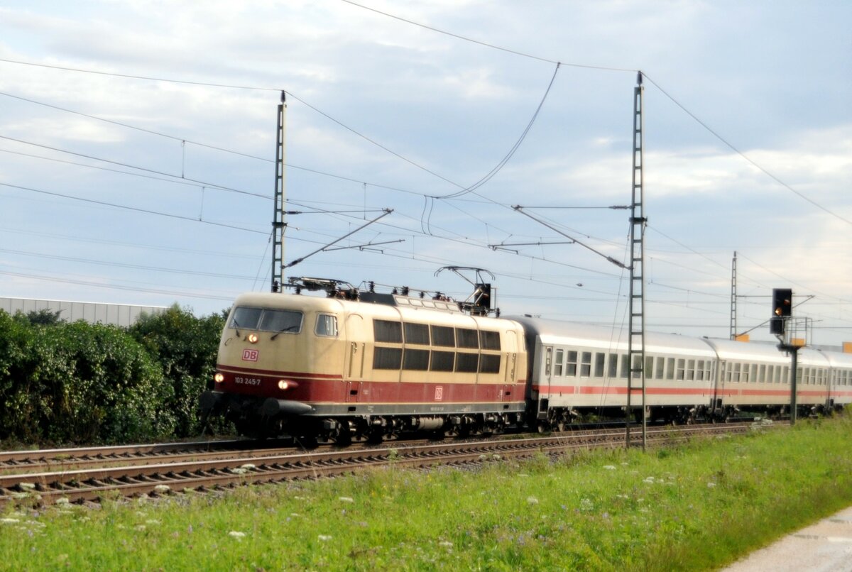 103 245-7 mit IC in Neu-Ulm Pfuhl am 29.07.2011.