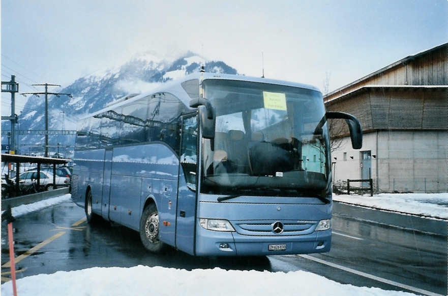 (103'021) - EvoBus, Kloten - ZH 626'830 - Mercedes am 6. Januar 2008 beim Bahnhof Frutigen