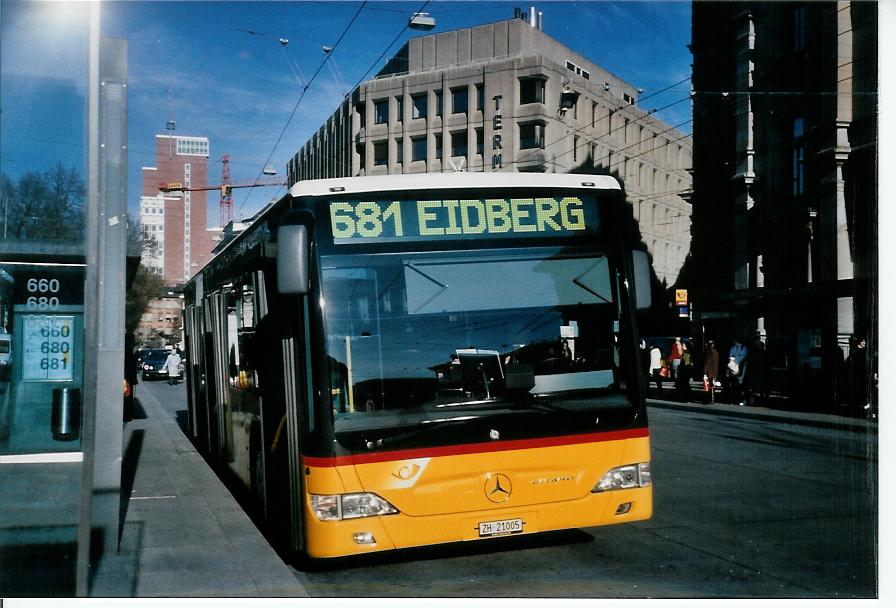 (103'812) - Steiger, Schlatt - ZH 21'005 - Mercedes am 28. Januar 2008 beim Hauptbahnhof Winterthur