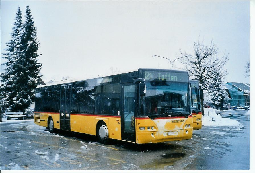 (103'828) - Engeloch, Riggisberg - Nr. 12/BE 520'404 - Neoplan (ex Nr. 4) am 2. Februar 2008 in Riggisberg, Post