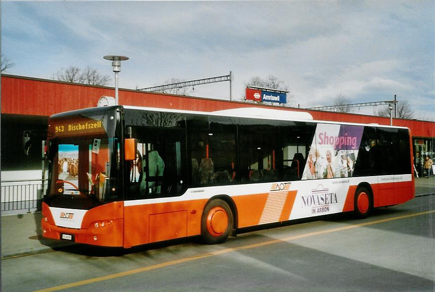 (104'111) - AOT Amriswil - Nr. 8/TG 64'058 - Neoplan am 4. Februar 2008 beim Bahnhof Amriswil