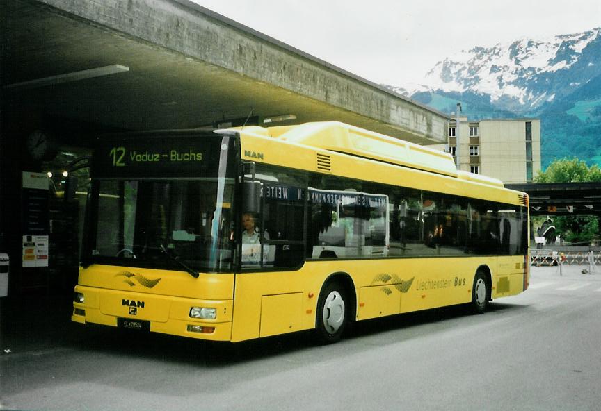 (107'425) - Aus Liechtenstein: Matt, Mauren - Nr. 24/FL 28'524 - MAN am 24. Mai 2008 beim Bahnhof Sargans