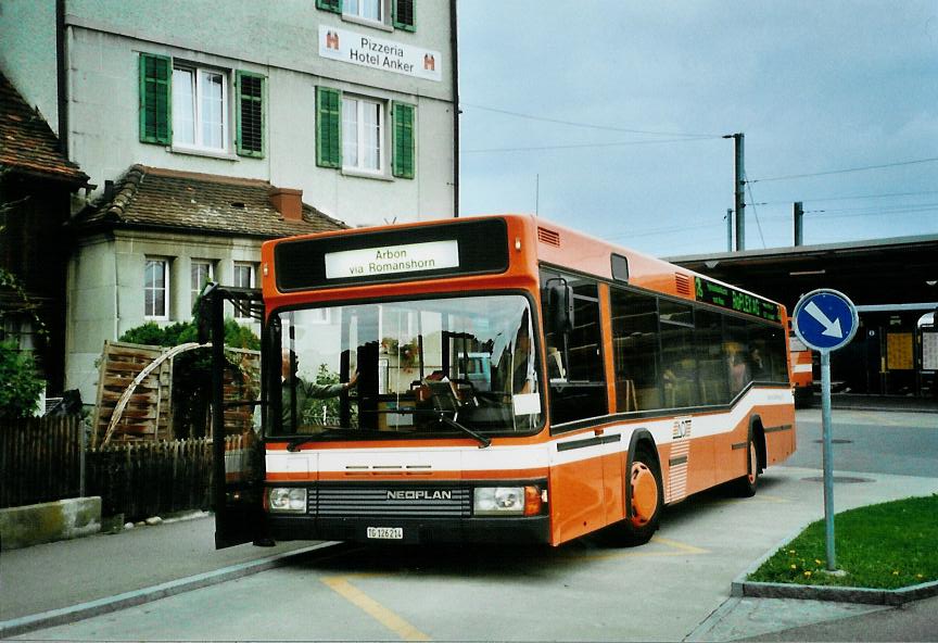 (110'929) - AOT Amriswil - Nr. 4/TG 126'214 - Neoplan am 15. September 2008 beim Bahnhof Romanshorn