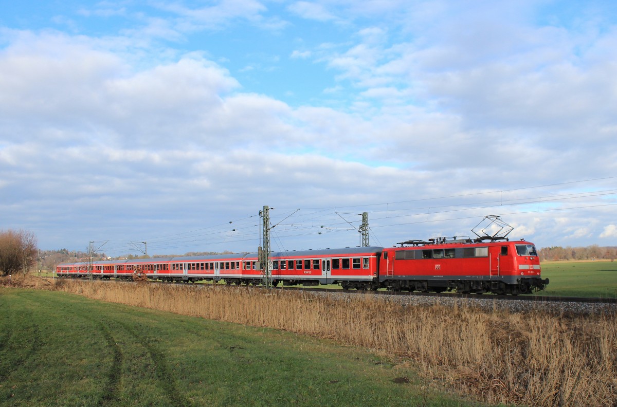 111 053-5 am 2. Januar 2013 zwischen Prien und Bernau aufgenommen.