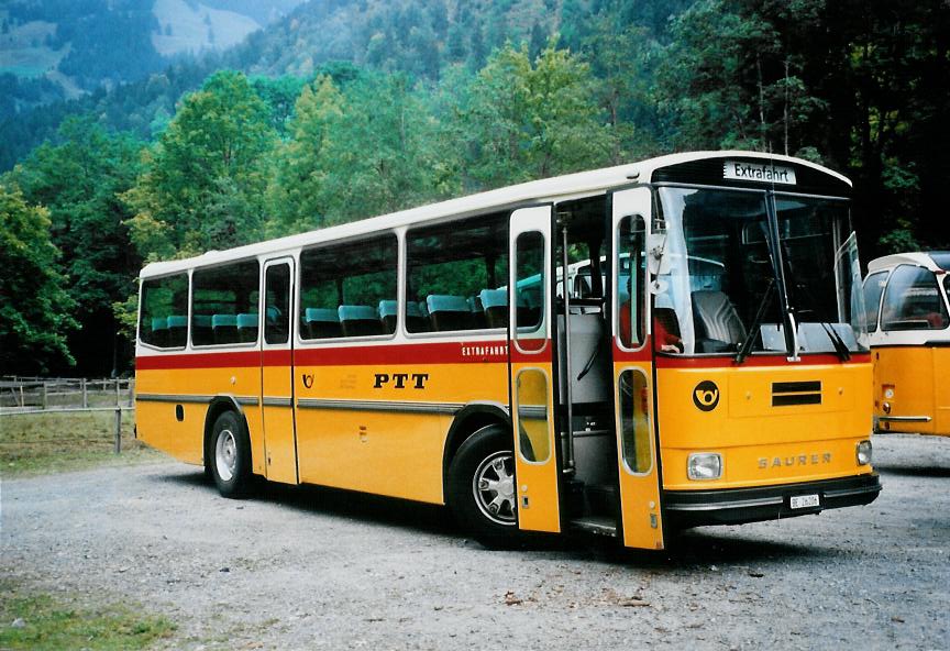 (111'104) - Schmid, Thrishaus - BE 26'206 - Saurer/Tscher (ex P 24'244) am 27. September 2008 in Kiental, Loosplattenalp