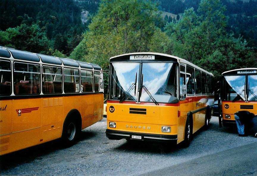 (111'115) - Schmid, Thrishaus - BE 26'206 - Saurer/Tscher (ex P 24'244) am 27. September 2008 in Kiental, Tschingelsee