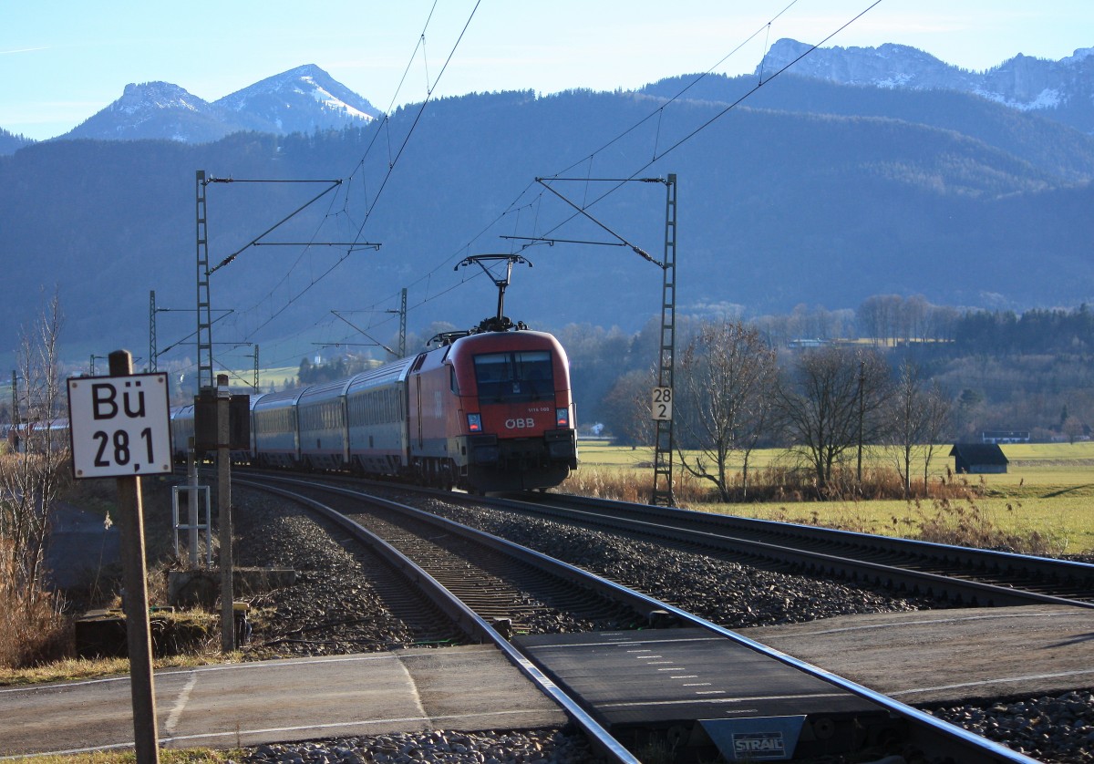 1116 088-6 im Nachschu am 23. Dezember 2013 bei Weisham.