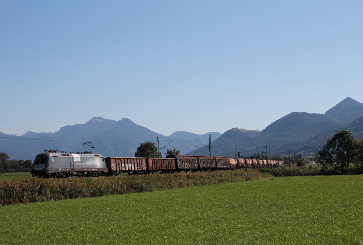 1116 141-3  Siemens  mit einem gemischten Gterzug aus Salzburg kommend am 12. September 2015 bei Weisham.