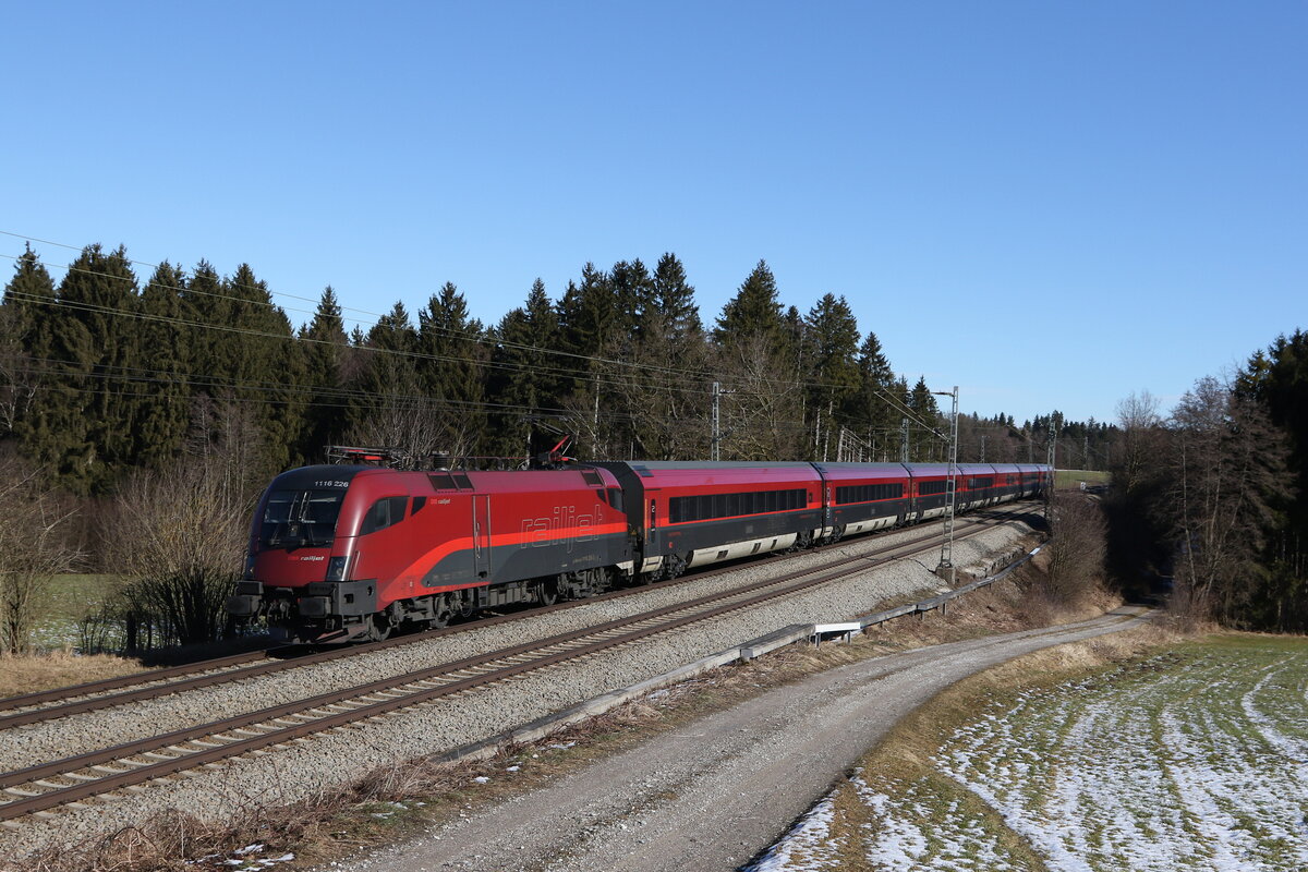 1116 226 am 9. Februar 2022 bei Grabensttt im Chiemgau.