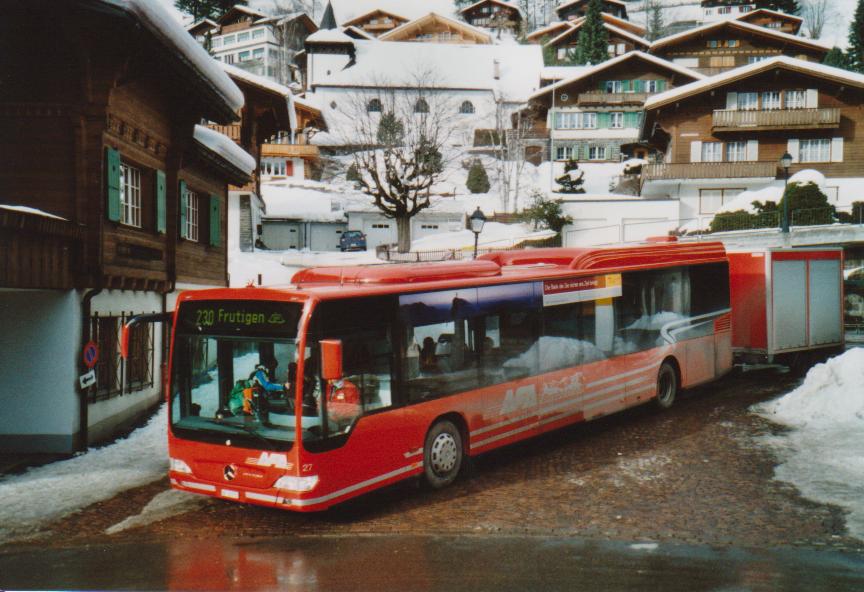 (112'918) - AFA Adelboden - Nr. 27/BE 26'773 - Mercedes am 14. Dezember 2008 beim Autobahnhof Adelboden