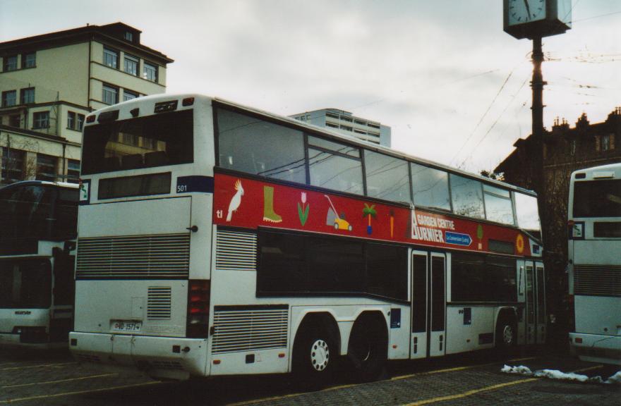 (113'109) - TL Lausanne - Nr. 501/VD 1571 - Neoplan am 22. Dezember 2008 in Lausanne, Dpt Borde