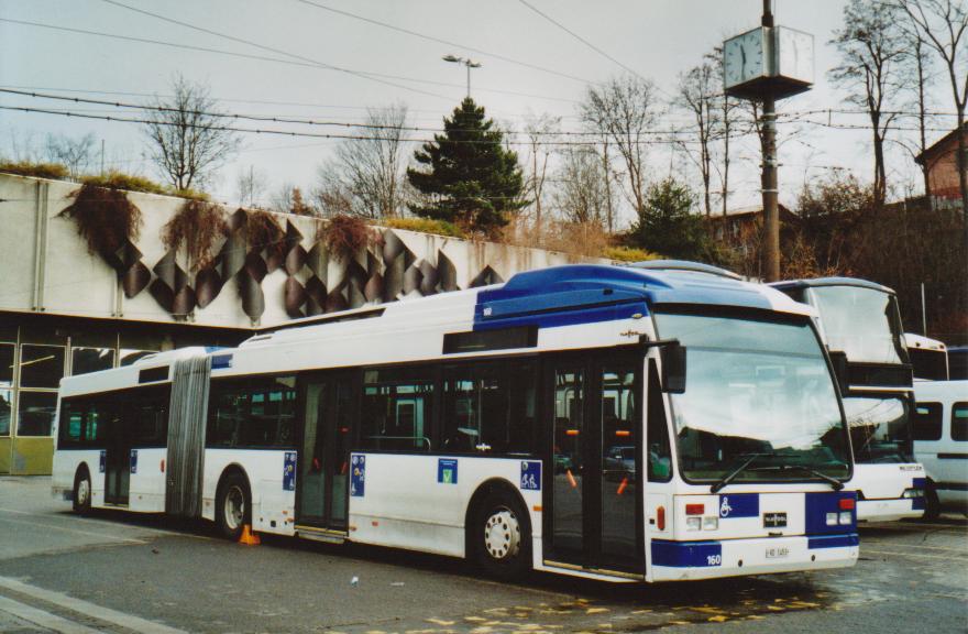 (113'112) - TL Lausanne - Nr. 160/VD 1453 - Van Hool (ex Nr. 541) am 22. Dezember 2008 in Lausanne, Dpt Borde