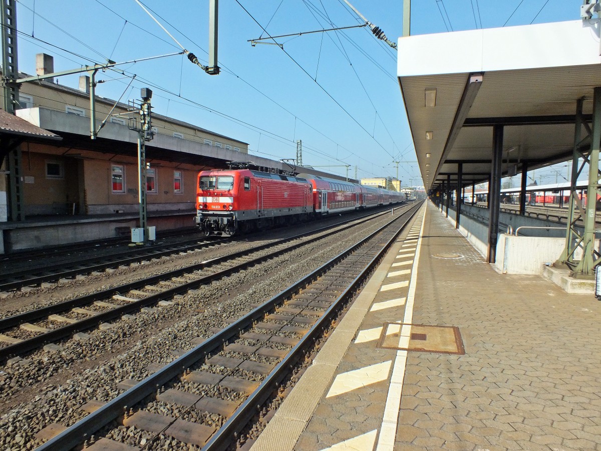 114 013 verl�sst am 14.3.14 Fulda in Richtung Frankfurt (Main).