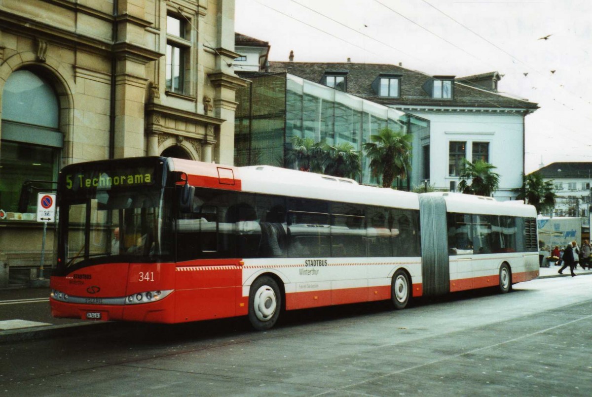 (114'029) - SW Winterthur - Nr. 341/ZH 745'341 - Solaris am 21. Januar 2009 beim Hauptbahnhof Winterthur