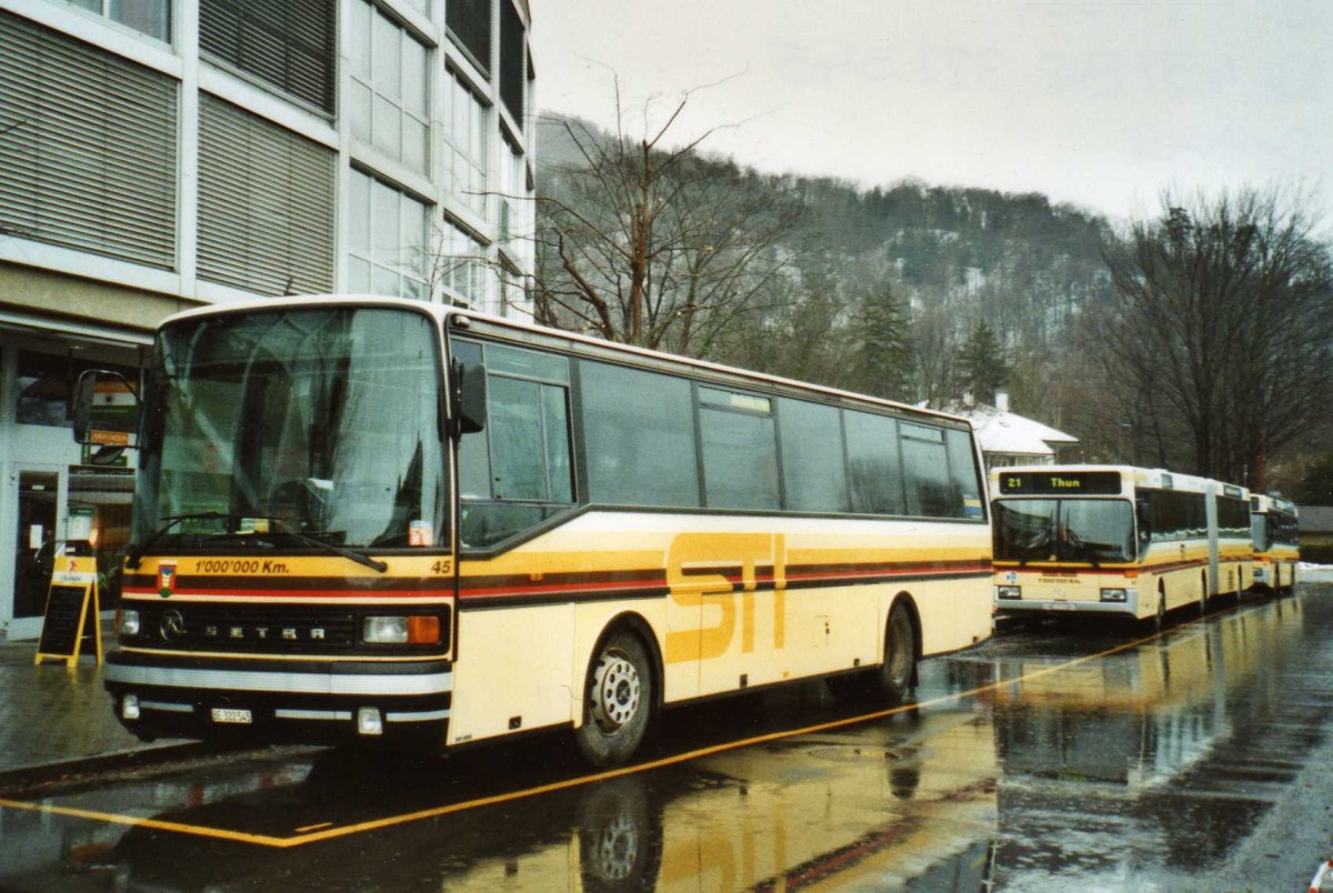 (114'416) - STI Thun - Nr. 45/BE 322'545 - Setra (ex AGS Sigriswil Nr. 3) am 17. Februar 2009 bei der Schifflndte Thun