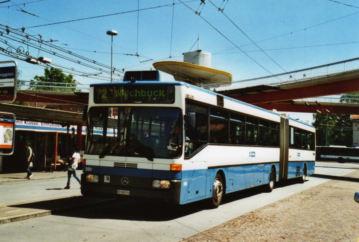 (117'812) - VBZ Zrich - Nr. 591/ZH 588'591 - Mercedes am 17. Juni 2009 in Zrich, Bucheggplatz