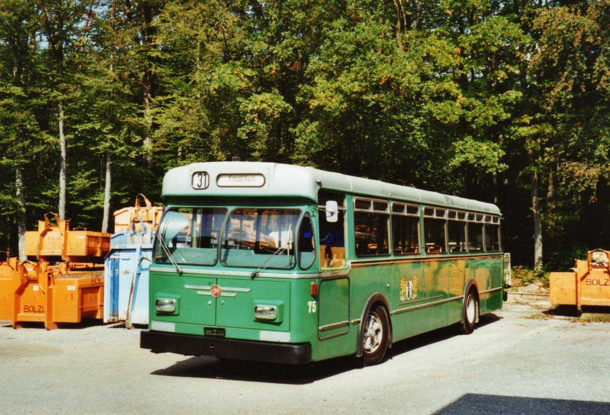 (121'336) - BVB Basel (RWB) - Nr. 75 - FBW/FHS am 27. September 2009 in Oberburg, Ziegelgut