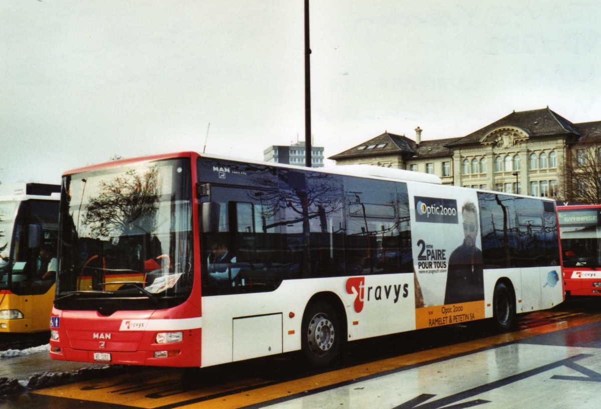 (123'234) - TRAVYS Yverdon - VD 1282 - MAN am 23. Dezember 2009 beim Bahnhof Yverdon