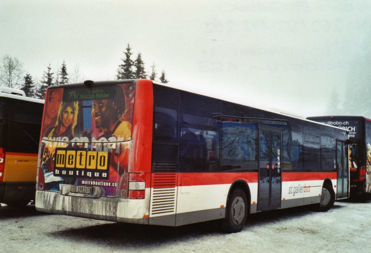 (123'823) - St. Gallerbus, St. Gallen - Nr. 262/SG 198'262 - MAN am 9. Januar 2010 in Adelboden, ASB