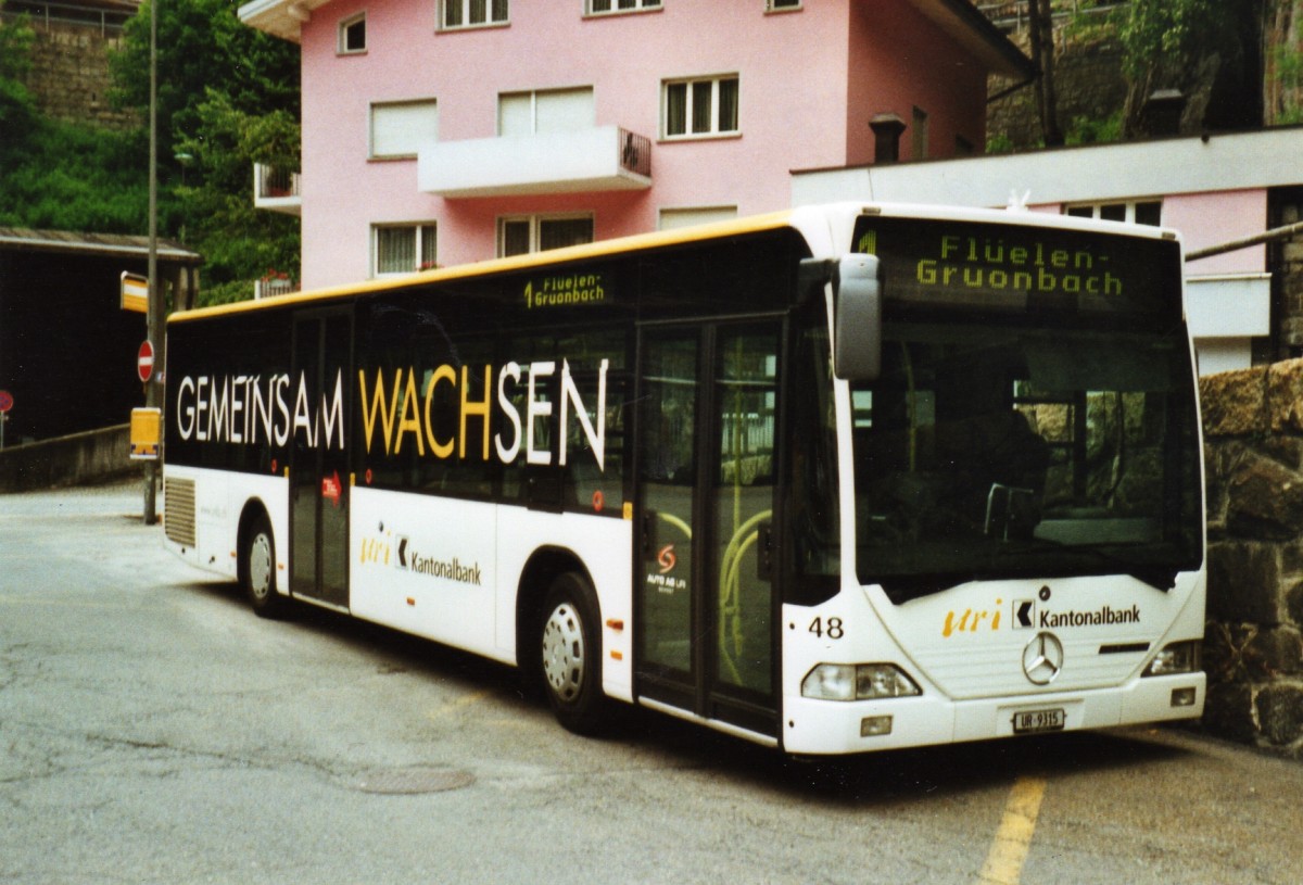 (127'429) - AAGU Altdorf - Nr. 48/UR 9315 - Mercedes am 4. Juli 2010 beim Bahnhof Gschenen