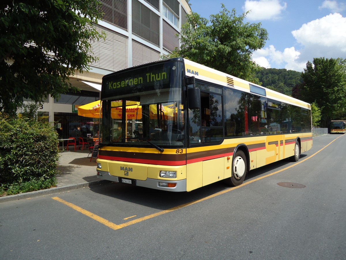 (127'634) - STI Thun - Nr. 83/BE 543'383 - MAN am 5. Juli 2010 bei der Schifflndte Thun