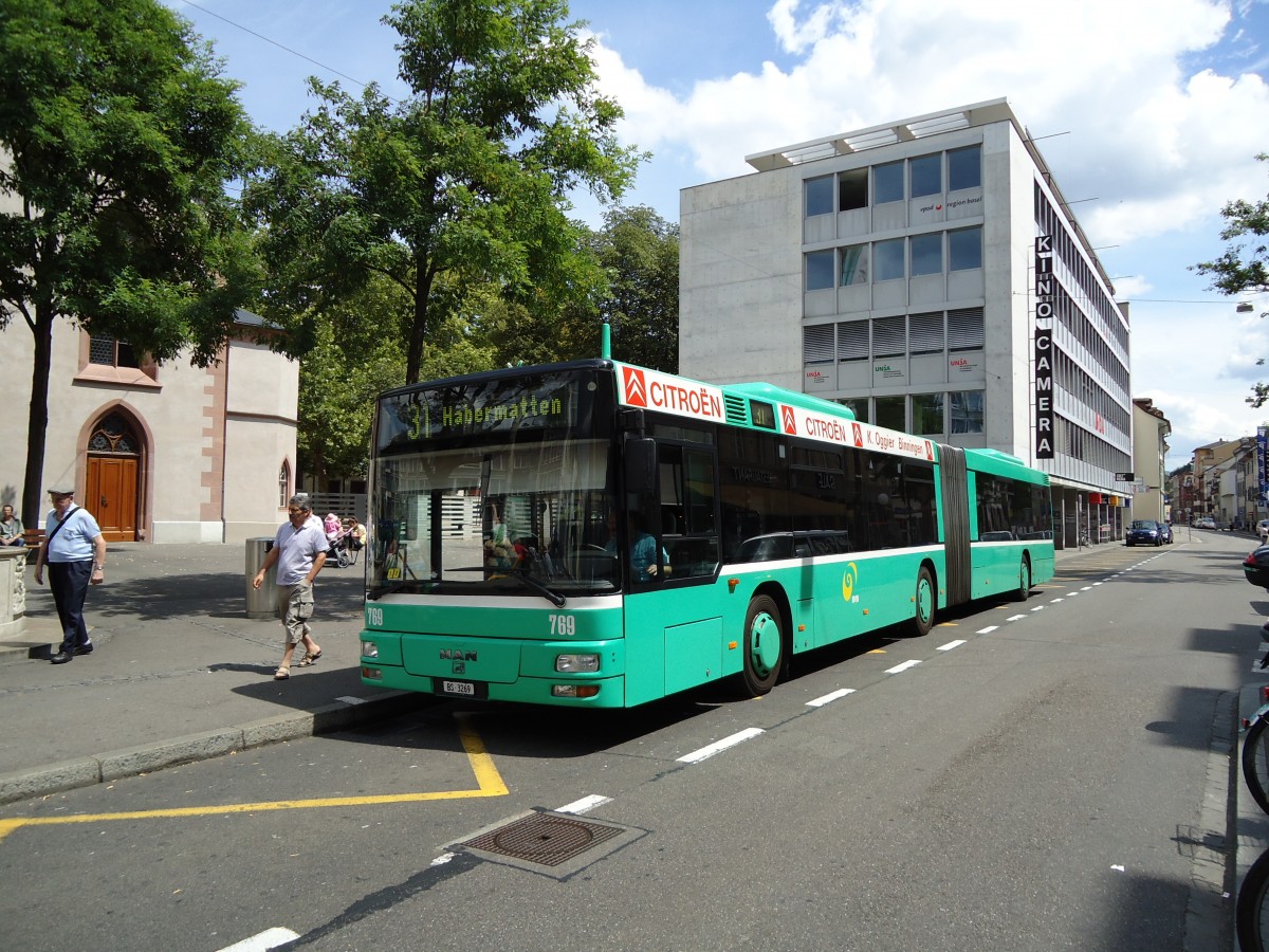 (127'684) - BVB Basel - Nr. 769/BS 3269 - MAN am 6. Juli 2010 in Basel, Claraplatz