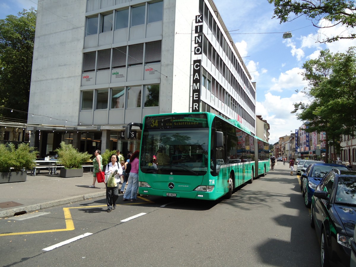 (127'691) - BVB Basel - Nr. 714/BS 6673 - Mercedes am 6. Juli 2010 in Basel, Claraplatz