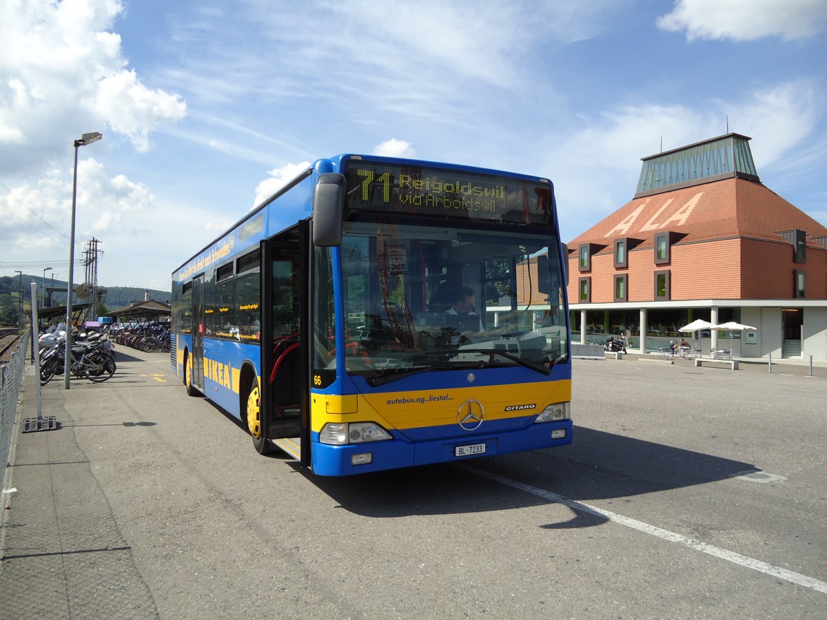 (127'709) - AAGL Liestal - Nr. 66/BL 7233 - Mercedes am 6. Juli 2010 beim Bahnhof Liestal