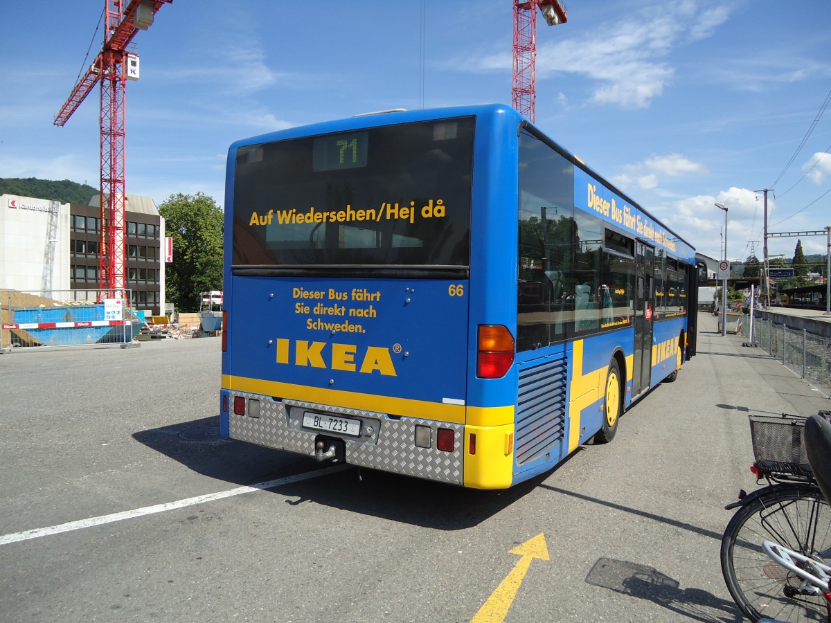 (127'710) - AAGL Liestal - Nr. 66/BL 7233 - Mercedes am 6. Juli 2010 beim Bahnhof Liestal