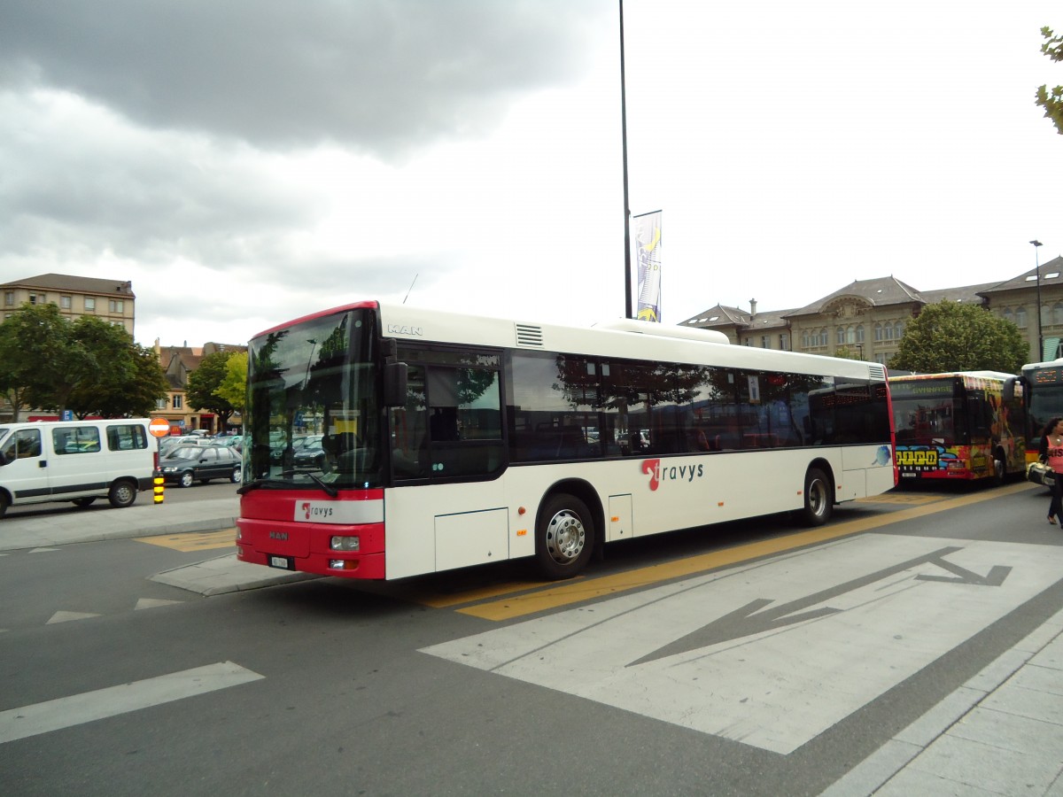 (128'095) - TRAVYS Yverdon - VD 1160 - MAN am 26. Juli 2010 beim Bahnhof Yverdon