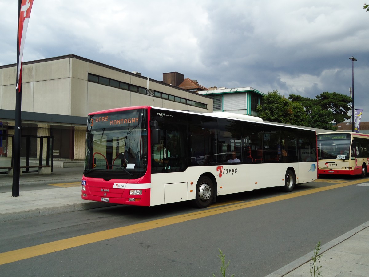 (128'101) - TRAVYS Yverdon - VD 388'206 - MAN am 26. Juli 2010 beim Bahnhof Yverdon