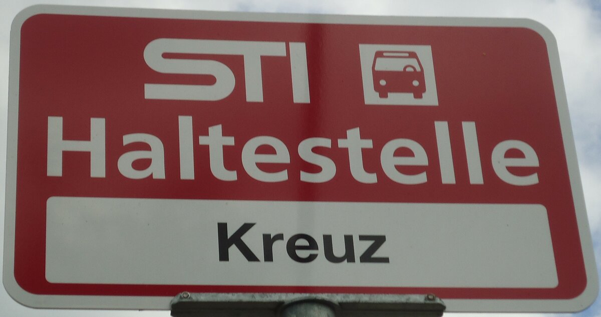 (128'759) - STI-Haltestellenschild - Homberg, Kreuz - am 15. August 2010