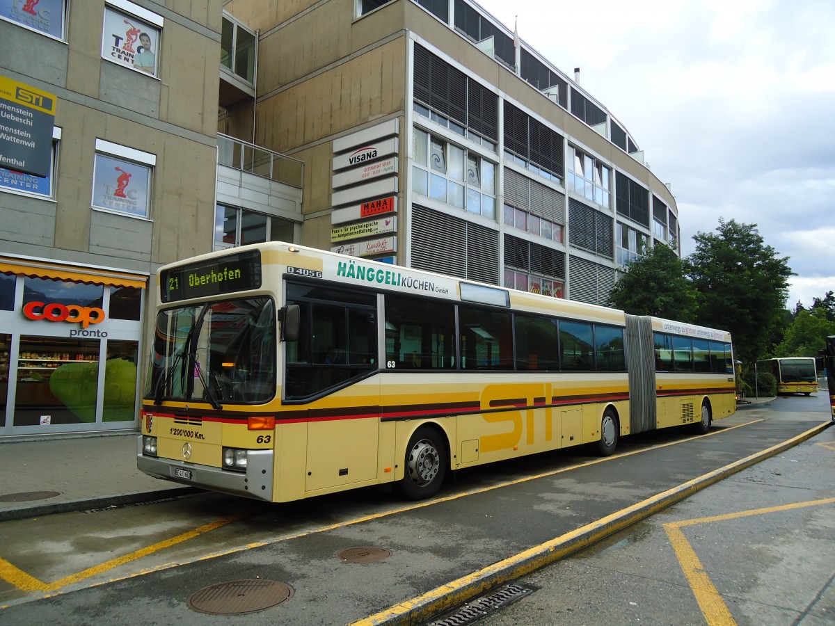 (129'143) - STI Thun - Nr. 63/BE 433'663 - Mercedes am 28. August 2010 beim Bahnhof Thun