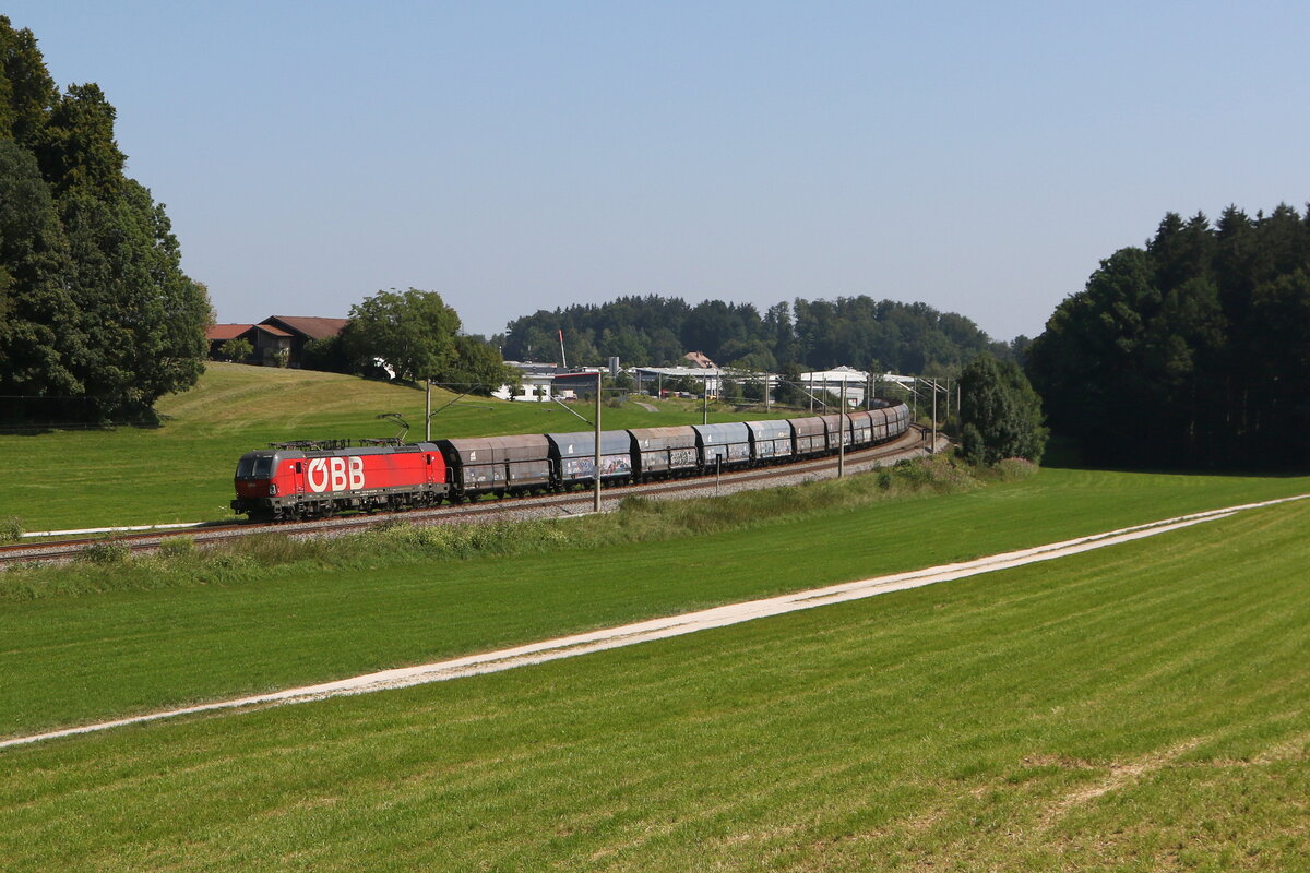 1293 089 aus Salzburg kommend am 12. August 2025 bei Axdorf im Chiemgau.