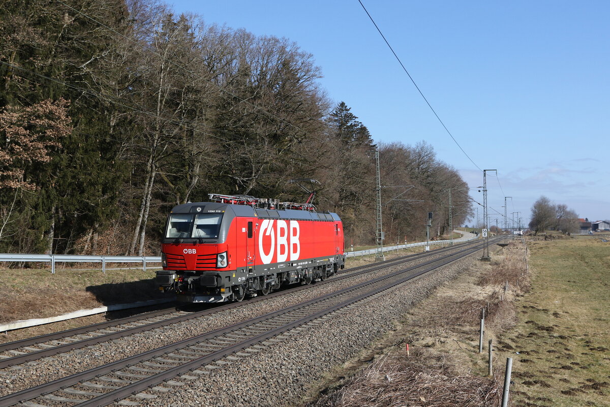 1293 113 unterwegs zum nchsten Einsatz. Aufgenommen am 20. Februar 2025 bei Hufschlag.