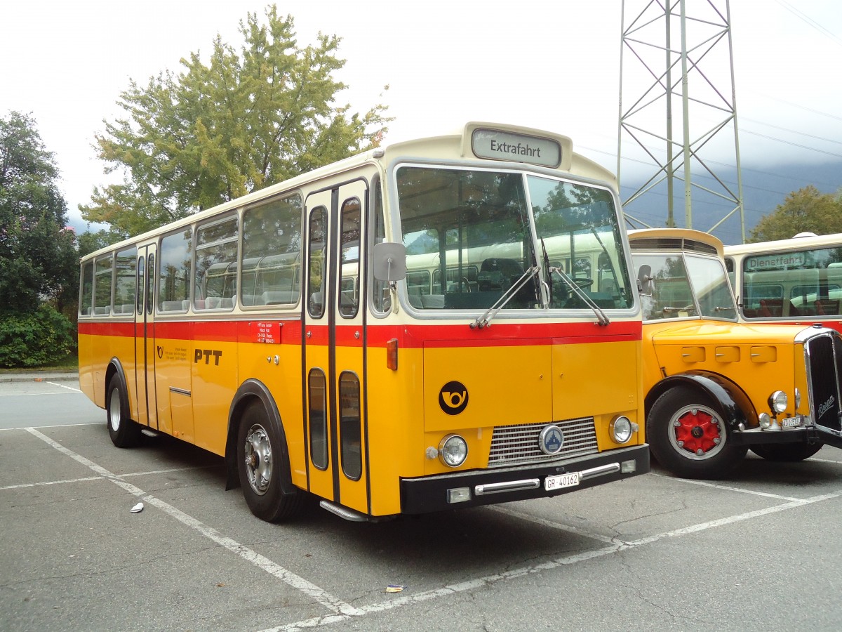 (129'813) - HPTrans, Thusis - GR 40'162 - Saurer/Tscher (ex Mauerhofer, Worb; ex Erni, Schupfart Nr. 3; ex P 24'636) am 18. September 2010 in Chur, Obere Au