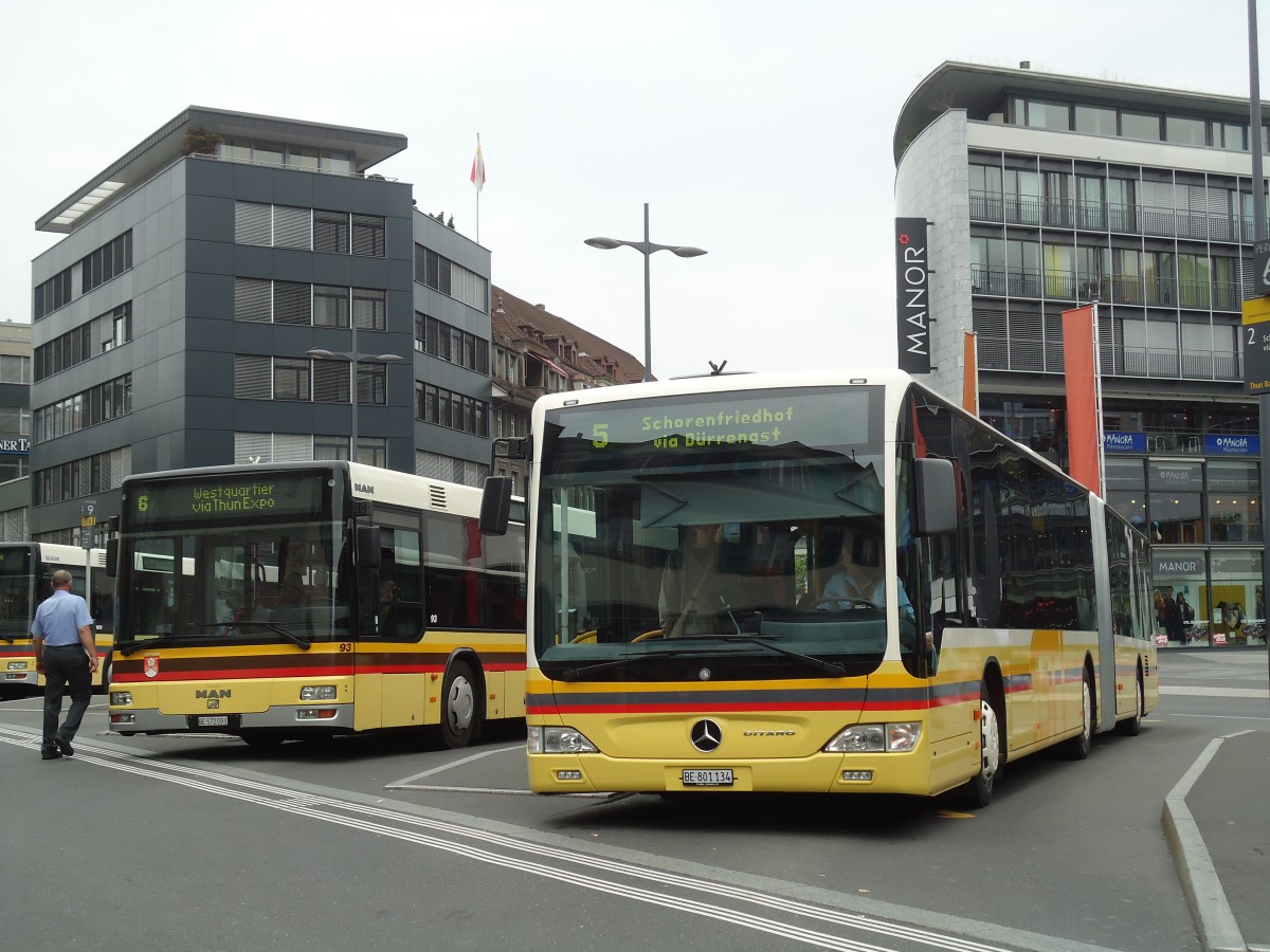(130'081) - STI Thun - Nr. 134/BE 801'134 - Mercedes am 24. September 2010 beim Bahnhof Thun
