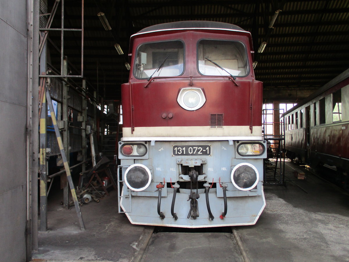 131 072 zählt mit zum Bestand vom Eisenbahnmuseum Arnstadt.Aufnahme vom 30.Mai 2020.