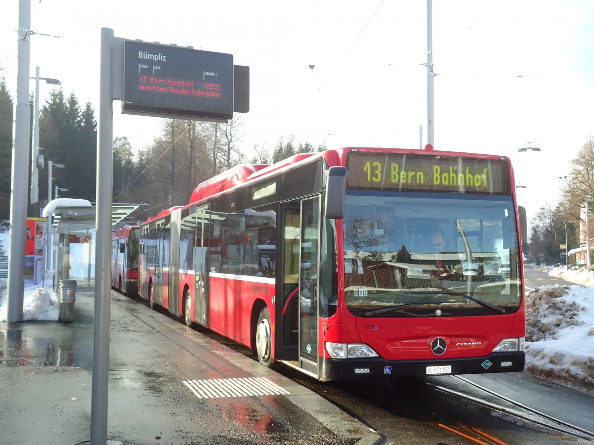 (131'321) - Bernmobil, Bern - Nr. 855/BE 671'855 - Mercedes am 7. Dezember 2010 in Bern, Bmpliz